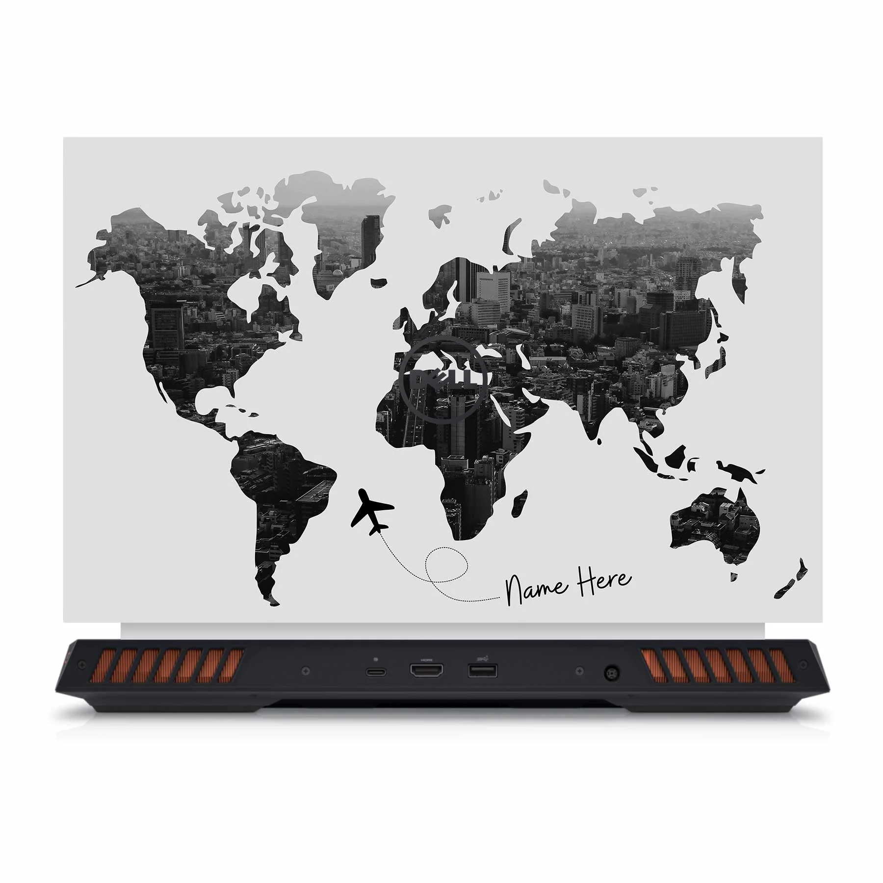 All Over the World Custom Name Dell G15 5530 Laptop Skin