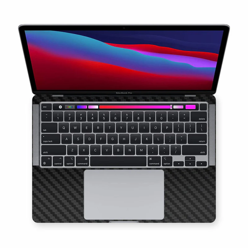 Macbook Black Carbon Laptop Skins - Image 2