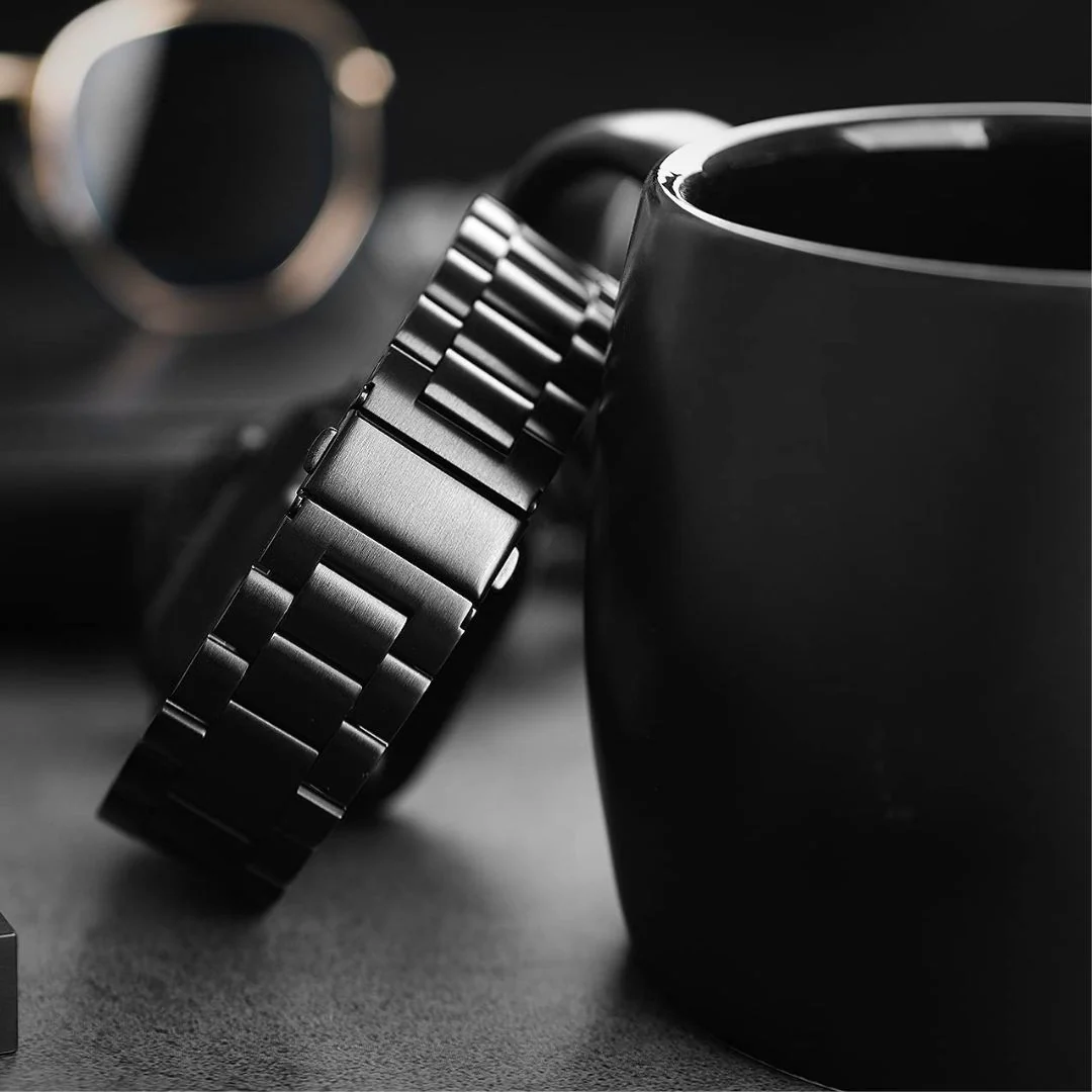 Black Stainless Steel Watch Strap - 22 MM - Image 3