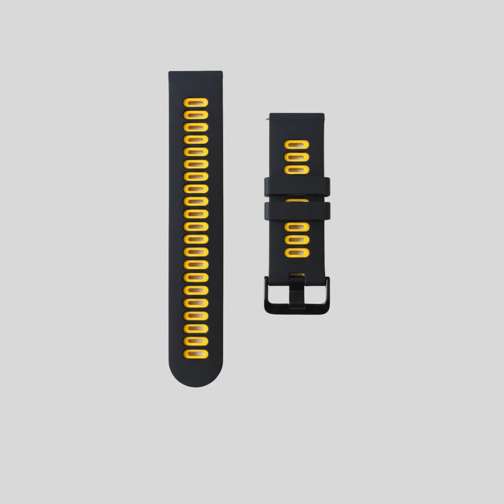 Black-Yellow Releasable Watch Strap -Samsung/Noise/Boat/Realme/OnePlus/Other - SELECT MM - Image 3
