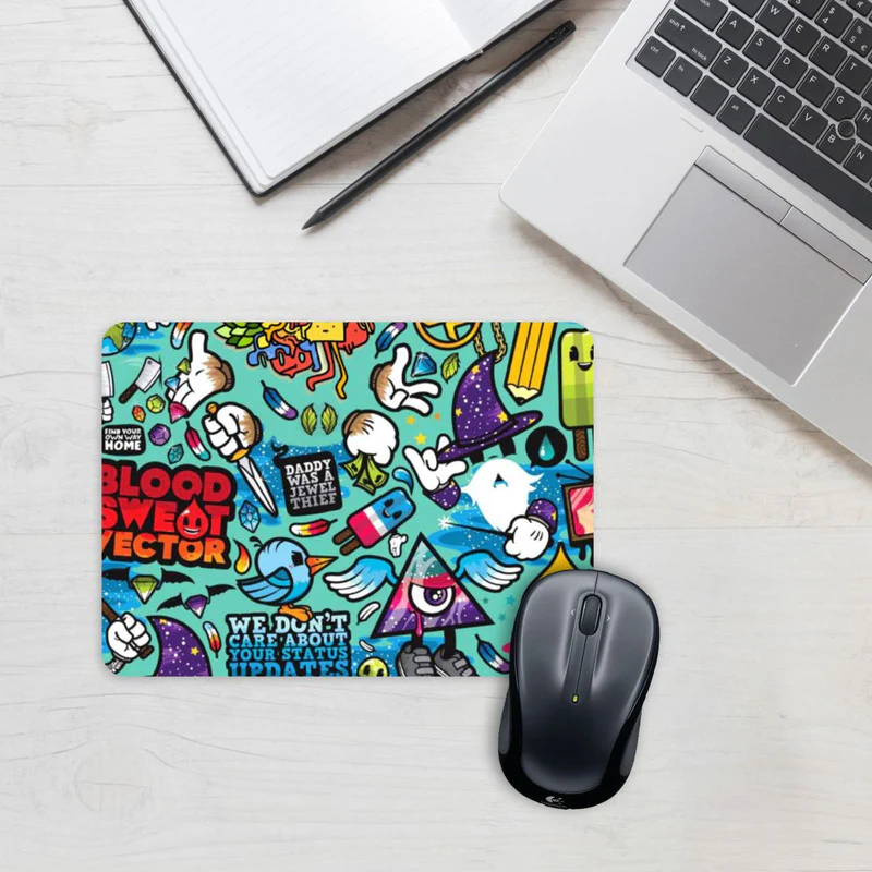 Blue Abstract Mouse Pad - Image 2