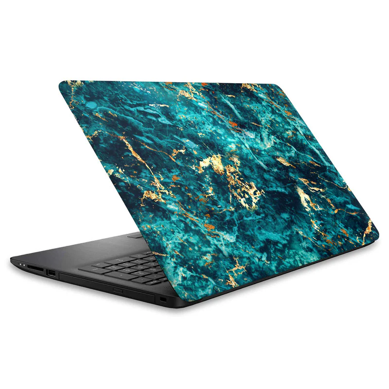 Blue Gold Marble Laptop Skin