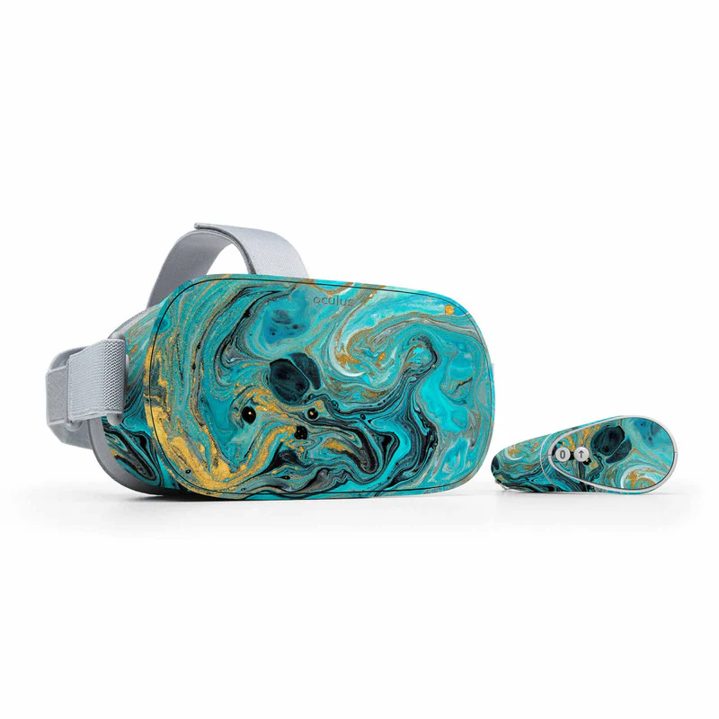 Blue Gold Skin For Meta Oculus Quest VR - Image 3