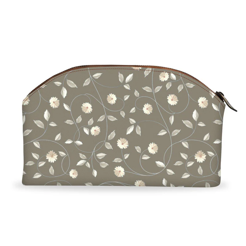 Brown Floral Tech Pouch