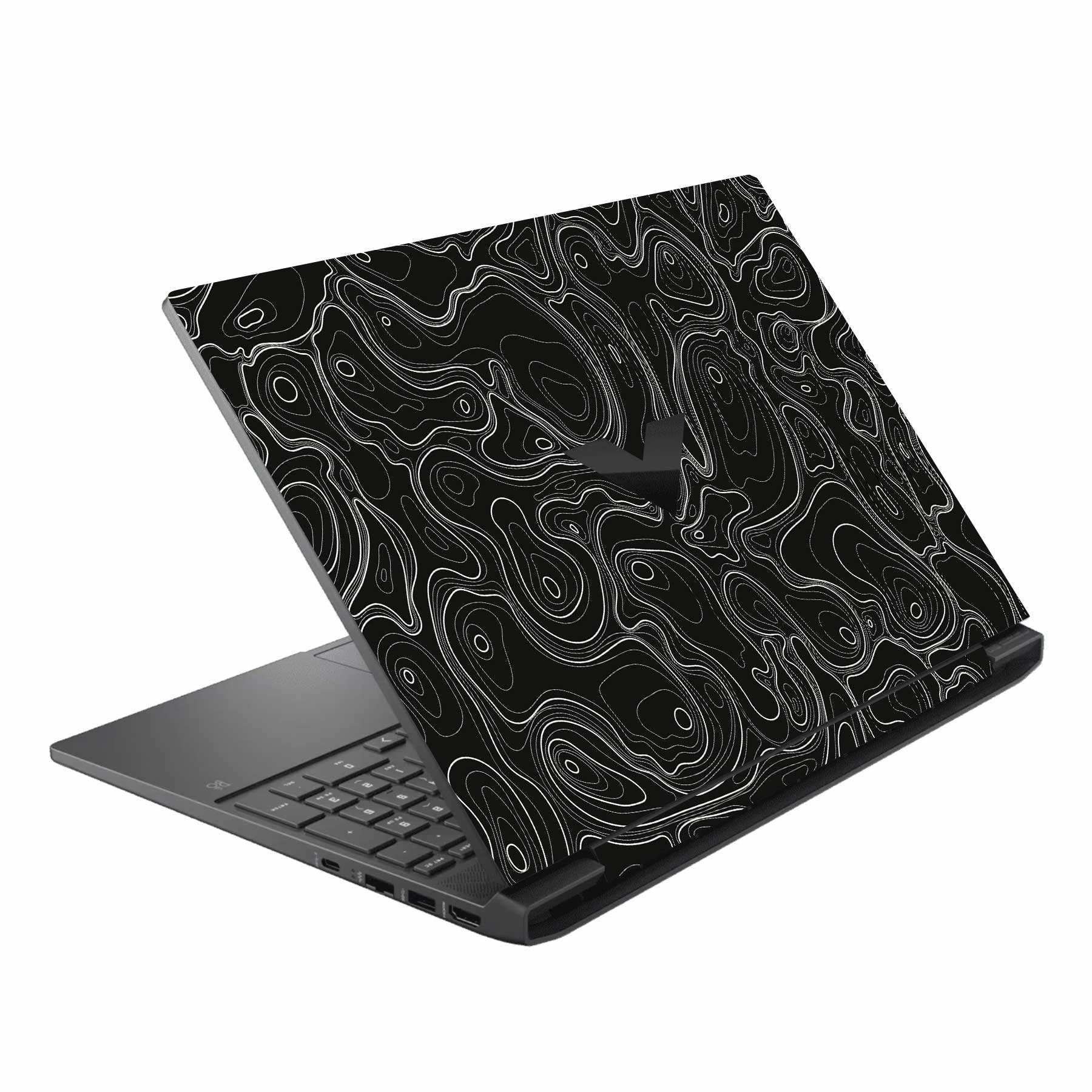 Colourful Topography Black HP Victus Laptop Skin