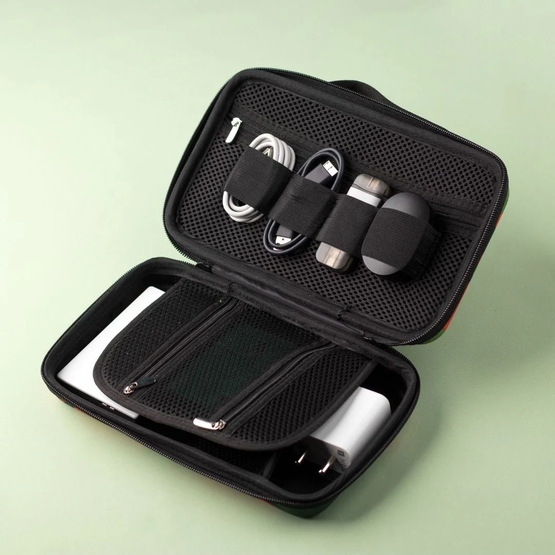 Denim Organizer Large Case for Electronics Accessories - Charger/Hard Drive/USB Cables/Power Bank/Earphones & More - Image 5