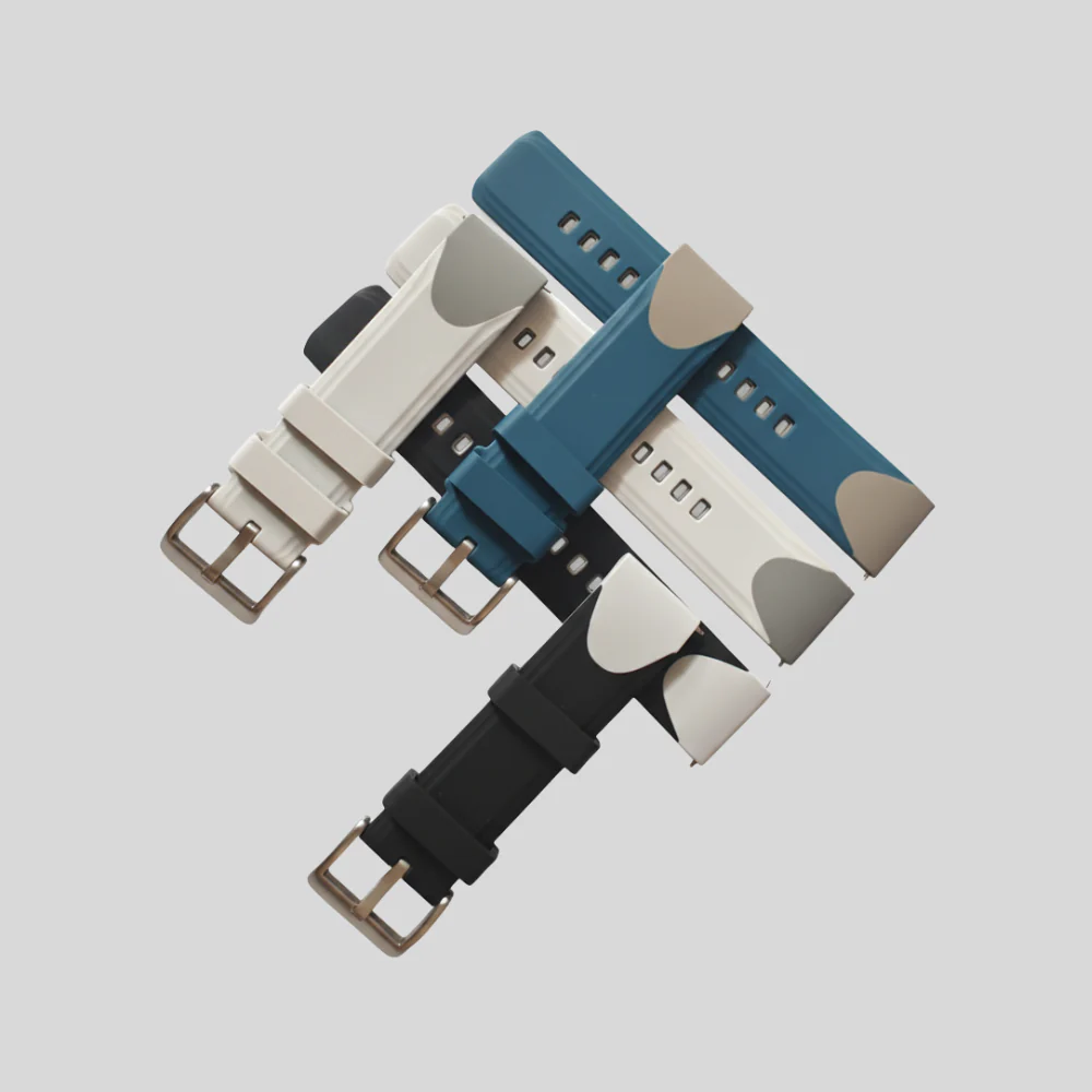 Dual Silicone Watch Strap -Samsung/Noise/Boat/Realme/OnePlus/Other - 22MM - Image 5