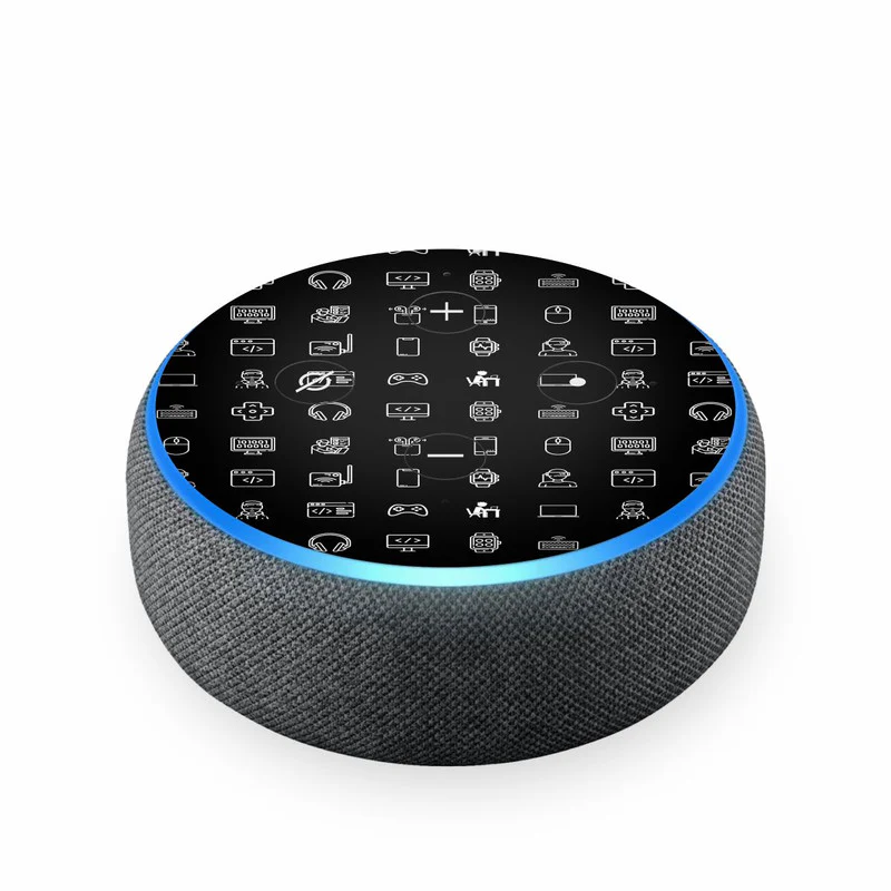 Tech Icons Black Skin For Amazon Echodot