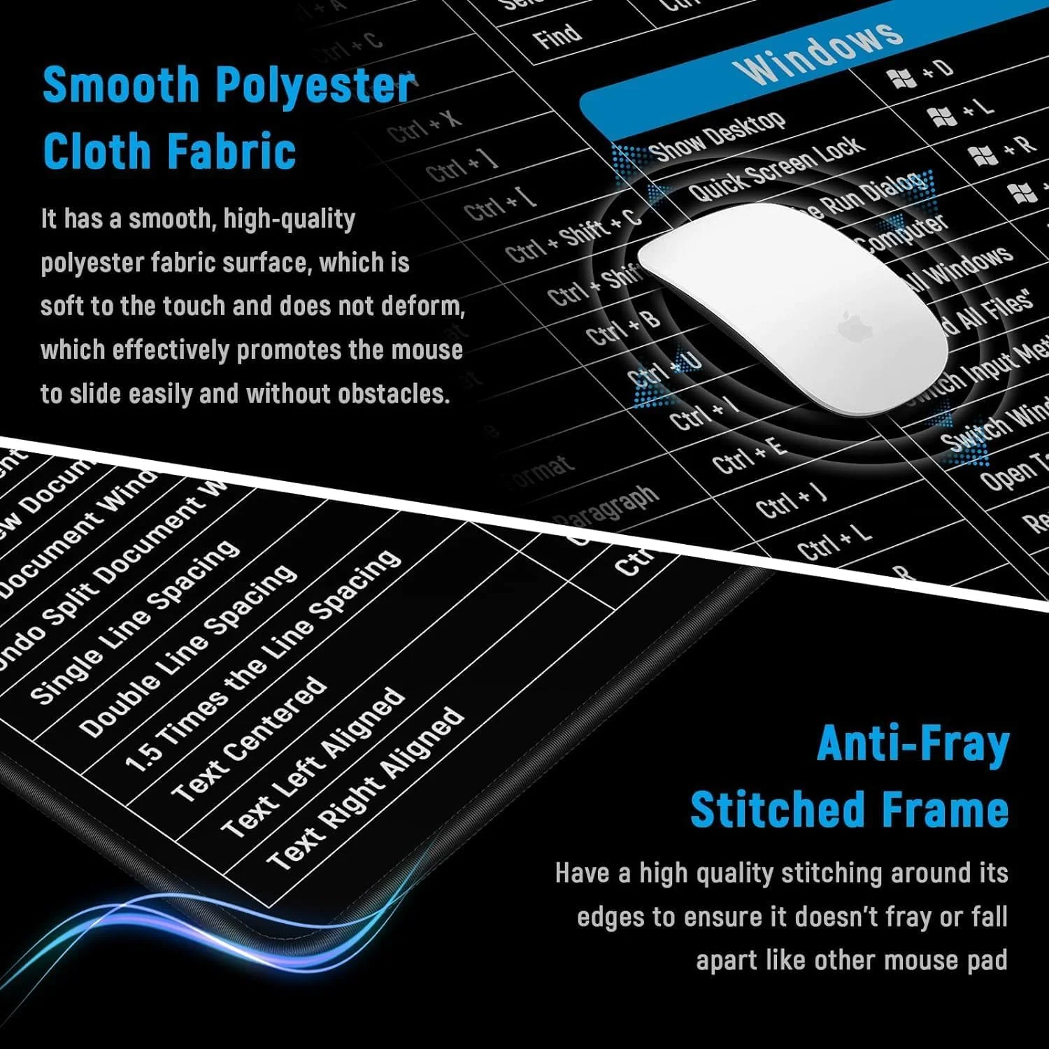 Anti-Slip Desk Pad with Excel Shortcuts - Large Rubber Smooth Desk Mat (80x30cm) - Image 4