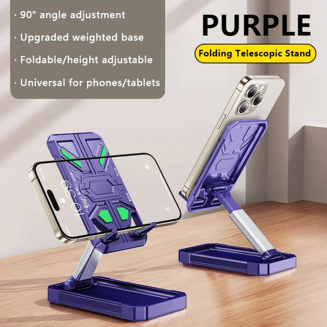 Foldable Portable Mecha Style Dual-Axis Adjustable Phone Stand - Image 3