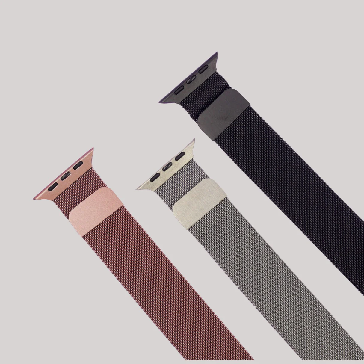 iWatch Melanese Mesh Strap Black & Rose Pink (Combo) - SELECT MM- WrapCart - Image 2