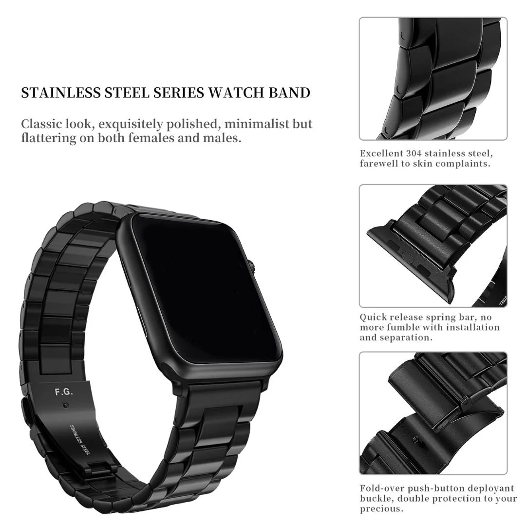 Apple Watch Stainless Steel Strap Black - 38/40/41 MM - Image 2