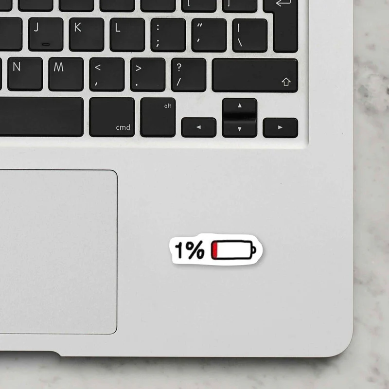 Low Battery Laptop Sticker