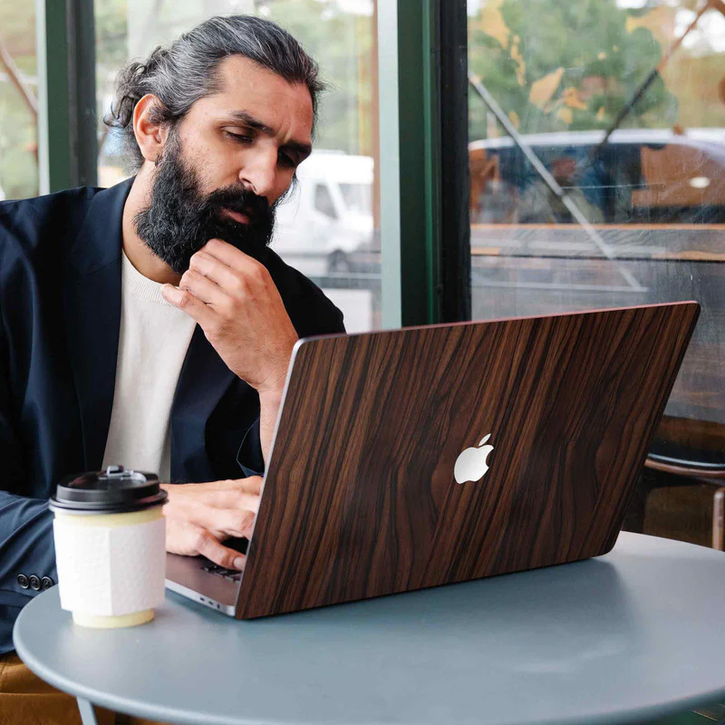 Mahogany Wood MacBook Skins - Image 3