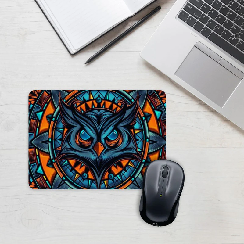 Mighty Owl Orange Mouse Pad - Image 2