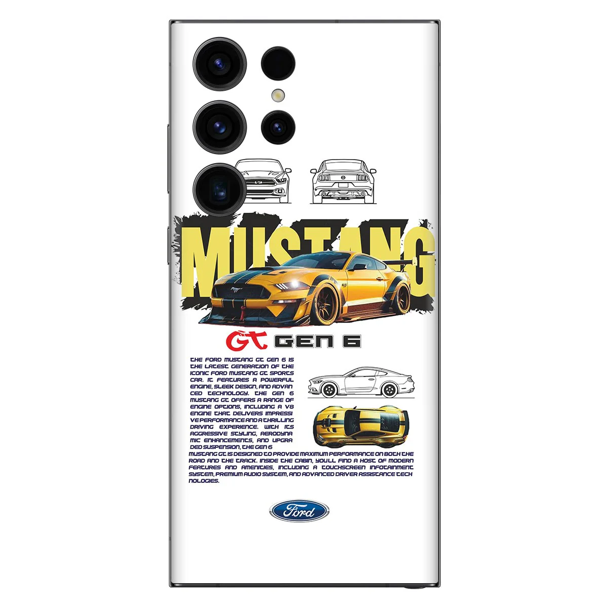 Mustang Gen6 White Mobile Skin