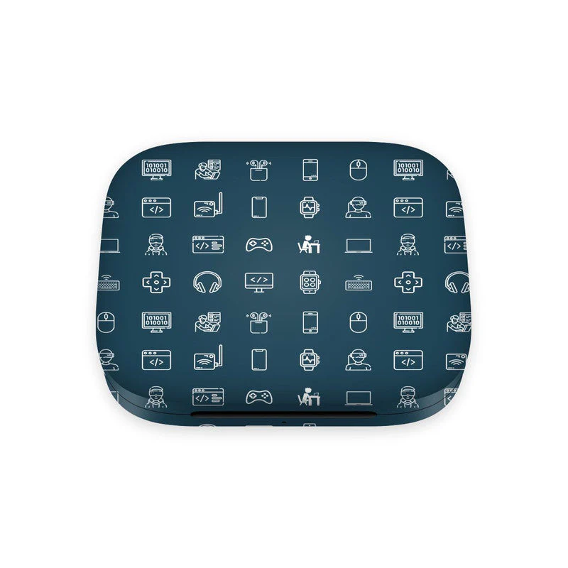 OnePlus Buds 3 Tech Icons Dark Blue Skin