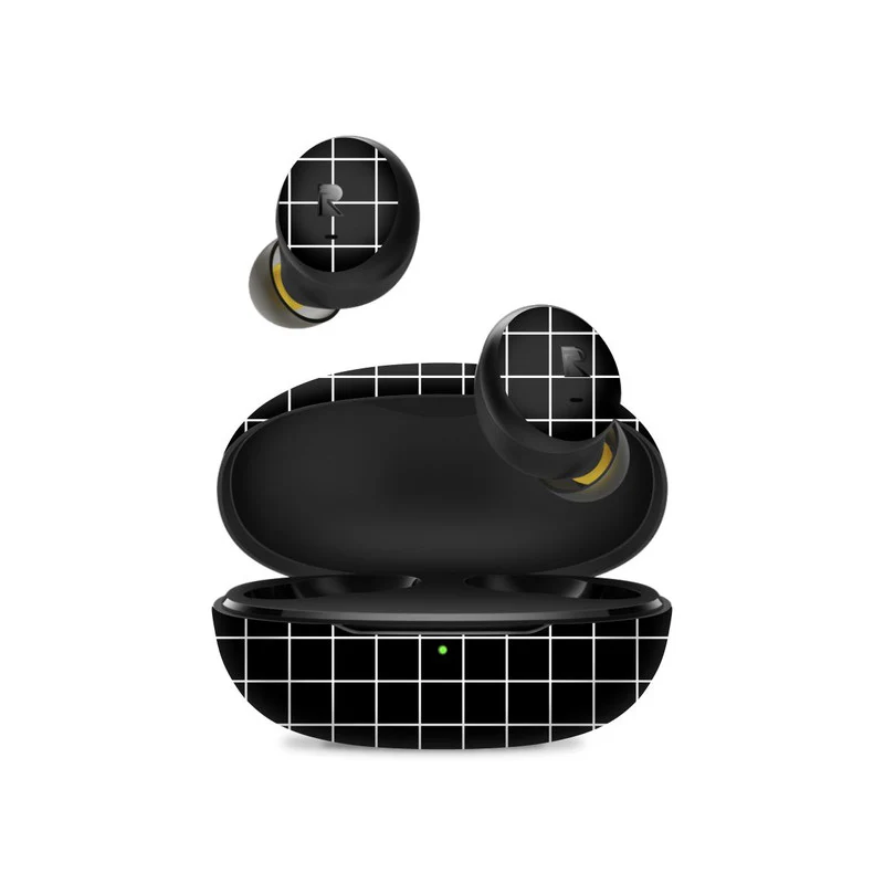 Squares Black Skin for Realme Buds TWS