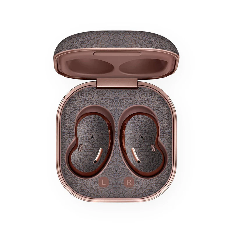 Brown Leather Skin For Samsung Buds Live