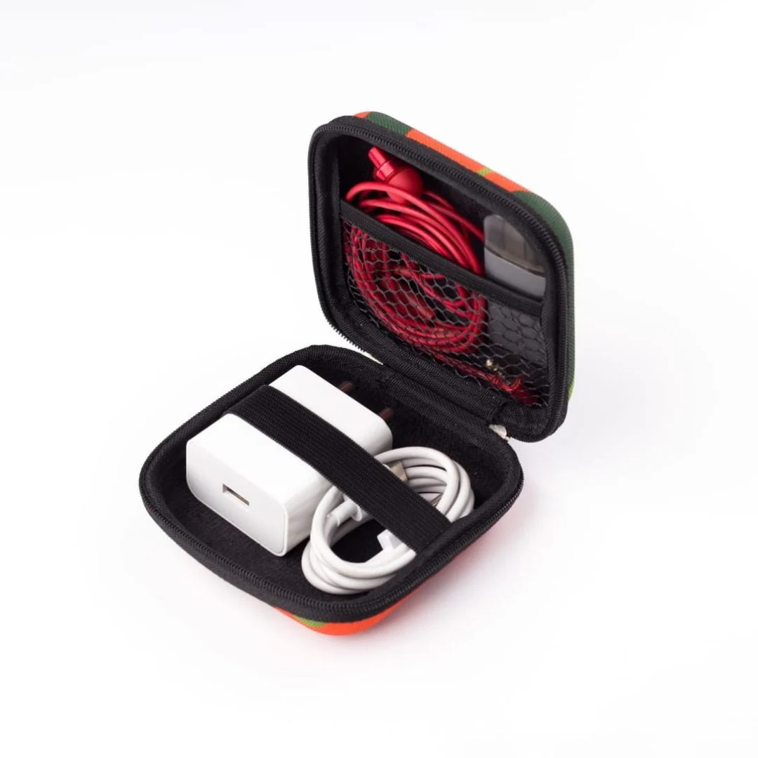Set of 3 - Denim Multi Purpose Tech Organizer for Charger/Earphone/Pen Drives/Cables - Box Shape - Image 4