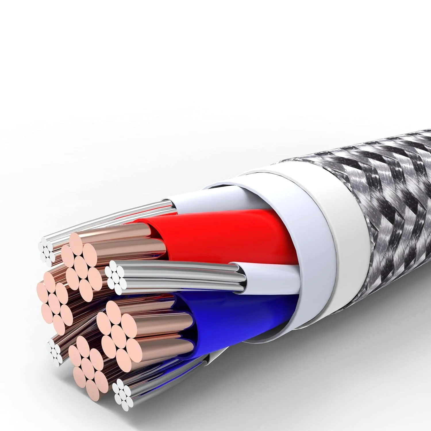 Nylon Braided 65W Charger Cable - 3 in 1  1200 mm Fast Charging Data Cable - Image 3