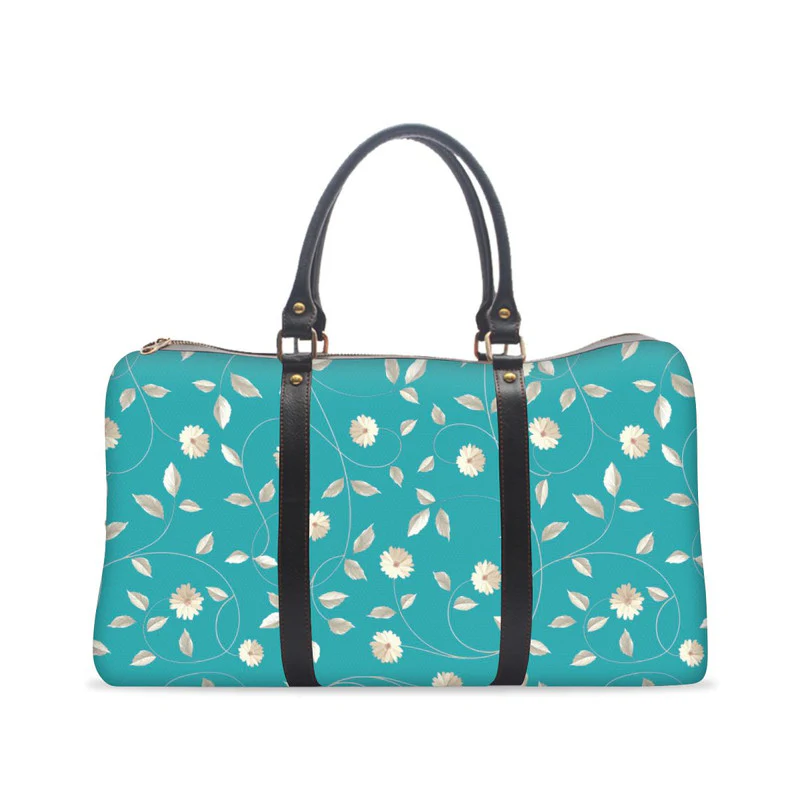 Teal Floral Gym Bag