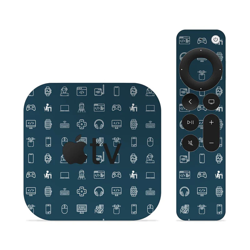 Tech Icons Dark Blue Skin For Apple TV