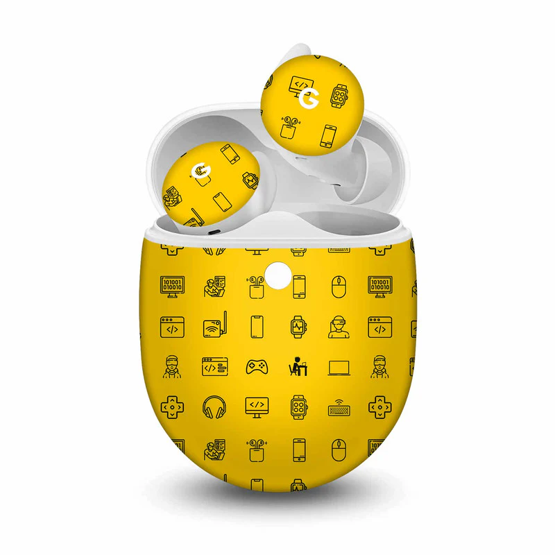 Tech Icons Yellow Skin For Pixel Buds A-Series