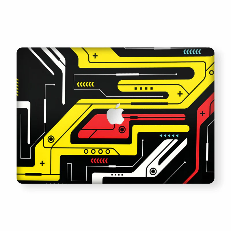 Tech Red Yellow Macbook Skin