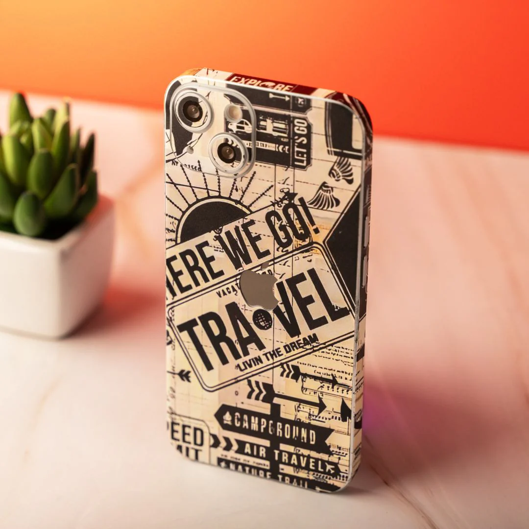 Vintage Travel Stamps Mobile Skin