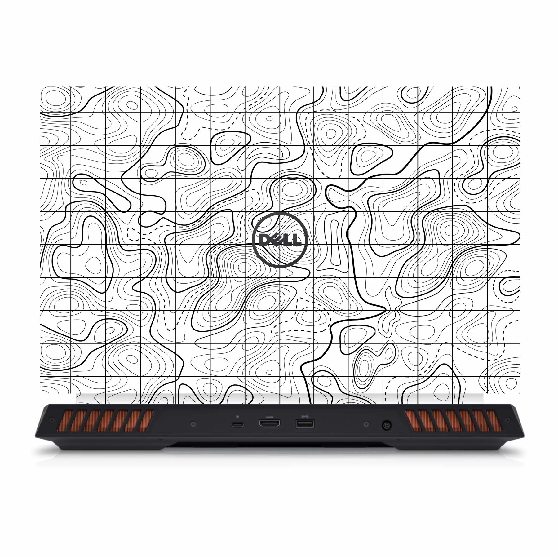 White Topography Exclusive Dell G15 5530 Laptop Skin